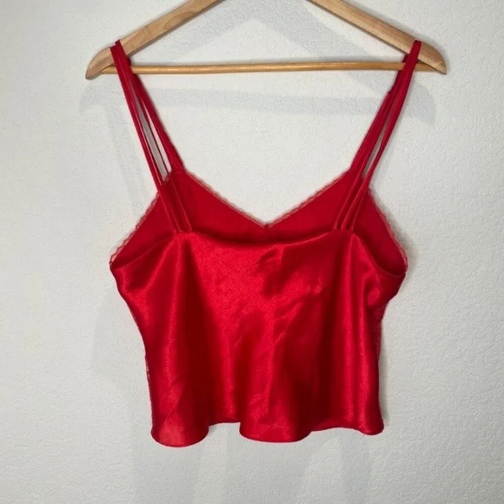 Victoria’s Secret Gold Label Red Lace Cropped Lingerie Chemise Top - Size M